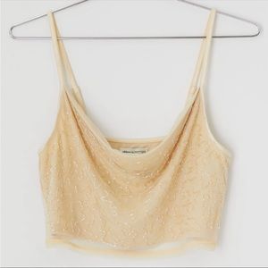 Urban Outfitters Allegra Beaded Cami Crop Top
